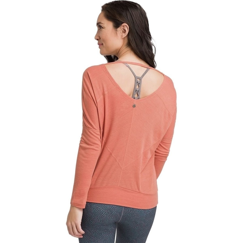 prAna Orona Top XL Ribbed Tencel Blend Open Back Lightweight Athletic Gorpcore